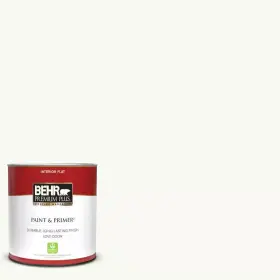 Pr-w15 Behr Premium Plus 711181061611 1 Quart #pr-w15 Ultra Pure White Flat Low Odor Interior Paint And Primer