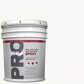 Behr Pro 711181534535 5 Gal. White Hp Pre-catalyzed Waterborne Epoxy Semi-gloss Interior/exterior Pain