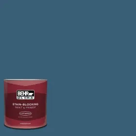 S490-7 Behr Ultra 445034365399 1 Quart #s490-7 Superior Blue Extra Durable Flat Interior Paint And Primer