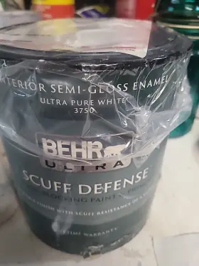 3750 Behr Ultra 460222531923 Paint 5 Gal. Int. Semigloss Enamel Color Swiss Coffee Scuff Resistant