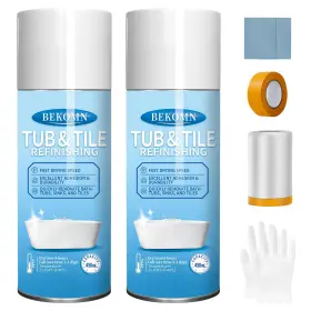 Pq219 Bekomn Tub And Tile Spray Paint White 450ml 2 15.2 Ounce Pack Of