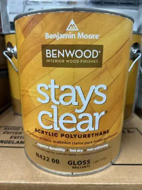 N422 Benjamin Moore Benwood Stays Clear Acrylic Polyurethane 00 Gloss Gallon