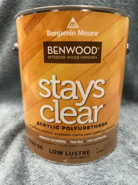 N423-00 Benjamin Moore Benwood Stays Clear - Acrylic Polyurethane- 1 Gallon / Low Luster