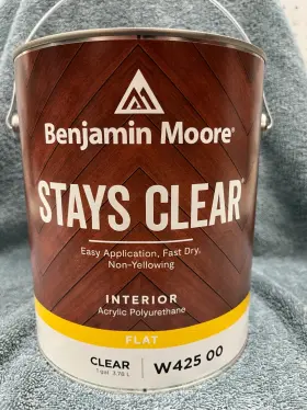 W425-00 Benjamin Moore Benwood Stays Clear - Acrylic Polyurethane 1 Gallon Flat Finish