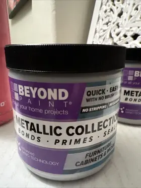 Beyond Paint 859730006475 Furniture And Cabinets Refinishing 1 Pint Silver Metallic