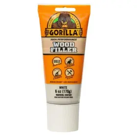 1420592641 Branded Gorilla Wood Filler 6 Ounce Tube White Color Finish Hardware Adhesives