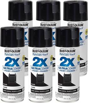 Branded 249122 Rust-oleum Painters Touch 2x Gloss Black Spray Paint 12oz 6-pack