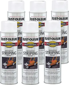 2593838 Branded Rust-oleum 2593838-6pk Professional Inverted Striping Spray Paint 18 Oz White