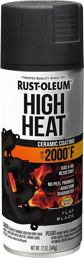 Branded 313026680607 High Heat Flat Black Automotive Spray Paint Oil Resistant Exhaust Engine Enamel