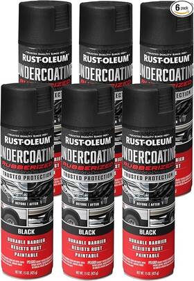 Branded 765849 Rust-oleum 248657-6pk Rubberized Undercoating Spray 15 Oz Black 6 Pack