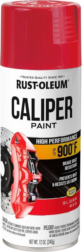 Branded 873687692878476873 12 Oz Red Caliper Paint High Heat Brake Dust Resistant Any Angle Spray