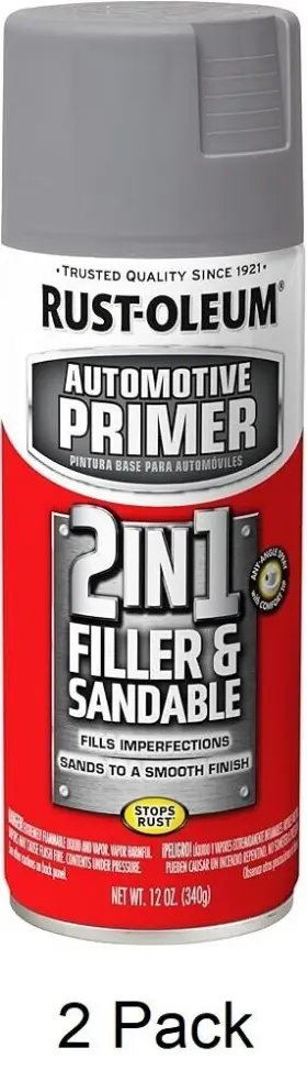 950774 Branded Rust-oleum Automotive 2 In 1 Filler Sandable Primer Spray Paint 12oz Gray Pack