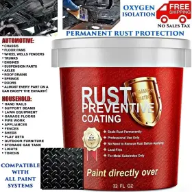 Smrph-aaz-003 Branded Permanent Rust Corrosion Uv Protection Black Paint Coating Automotive Home 32 Oz