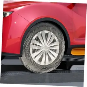 Caichuxiye 742404276840 50pcs Disposable Plastic Tire Maskers Bags Covers For