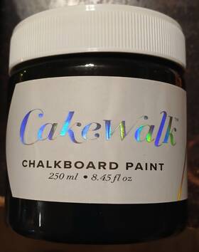 Cakewalk 842094162475 Chalkboard Blackboard Paint - Black 8.45oz- Brush On Wood Or Any Surface Matte