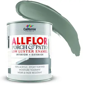 California Paints 611131290248 Allflor Porch Patio Floor Paint 1 Quart Pack Of Light Gray