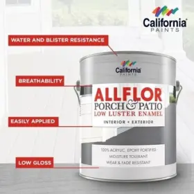 California Paints 611131291016 Allflor Porch Floor Patio Low Luster Enamel Interior Exterior
