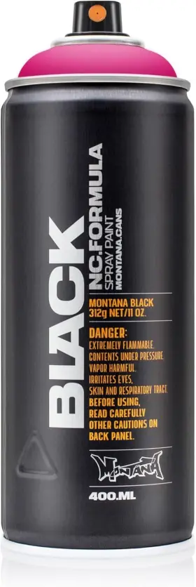 264382 Cans Black Spray Paint 400ml True Magenta