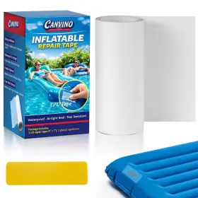 Tput01 Canvino Inflatable Repair Tape 4 In X 7 Ft Waterproof Clear Patch Kit
