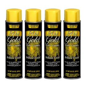 24-karat Chase Products Co 766236989099 8-1/2-ounce Brilliant Finish Metallic Spray Enamel Gold. 4 Count
