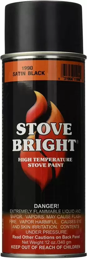 401990 Chimney Plus Stove Bright Fireplace Satin Black Paint - High Temp Spray