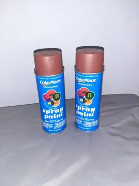 20011 Color Place Vintage Spray Paint Can Fast Dry Lot Of 2 Red Oxide Primer