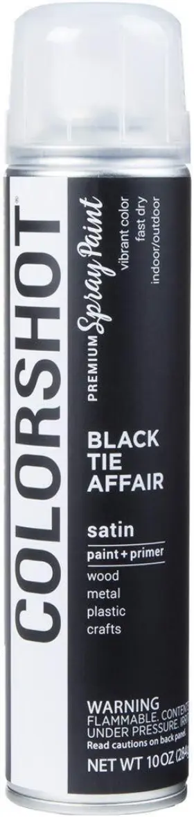 Colorshot 017754401045 Satin Spray Paint Black Tie Affair 10 Oz