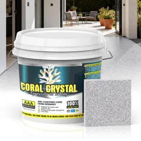 Paint-20250901-5 Coral Crystal Epoxy Colored Sand Floor Paint For Concrete 420 Fl Oz Selflevel