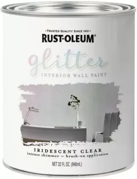 Corp 313029389392 Glitter Iridescent Clear Paint 1 Qt