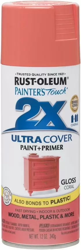 334052 Corp Painters Touch Ultra Cover Gloss Coral Spray Paint 12 Oz