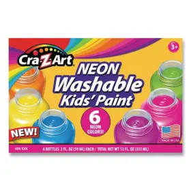 106466 Cra-z-art 2 Oz Neon Washable Kidsft Paint - Asstd Colors 6/set New