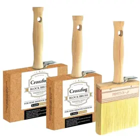 Ktus-10147a Crozzfog Deck Stain Brush Applicator 3 Pcs Paint 4 Inch 5 6 Large Wide Att