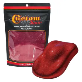 4-ounces Custom Shop 840234514825 Fire Red - Of Standard Metal Flake .015 Inch 375 Micron Size Premium