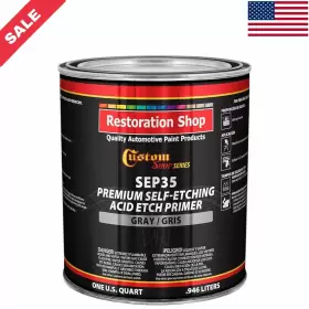 Custom Shop 848849083767 Self Etching Acid Etch Primer 1 Quart Gray - Ready To Spray Paint