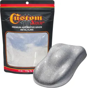 4-ounces Custom Shop Lf1-4z - Chrome Silver Of Large Metal Flake .025 Inch 625 Micron