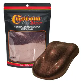 4-ounces Custom Shop Lf9-4z Rootbeer - Of Large Metal Flake .025 Inch 625 Micron Size Premium Au