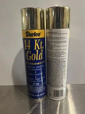 97104 Darice Beautiful 14kt Gold High Gloss Metallic Spray 8oz Aerosol Can - Lot Of 2