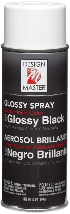 Design Master 008596016252 Spray Paint 12 Ounce Pack Of 1 Glossy Black