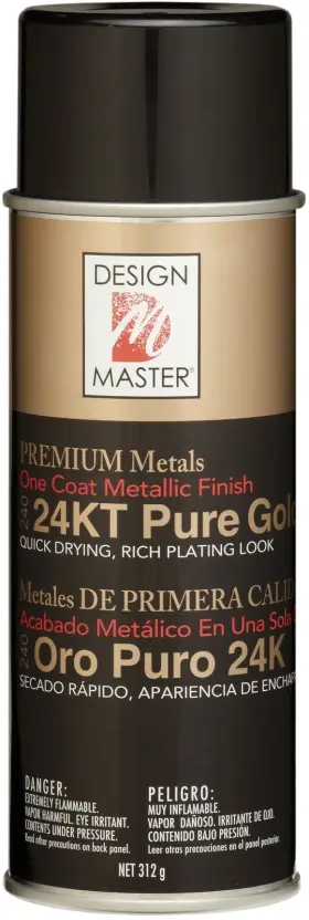 Dm-m-240 Design Master Colortool Metallic Spray Paint 12oz-24 Kt Pure Gold