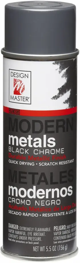 Dm-mm-239 Design Master Modern Metals Spray Paint-black Chrome