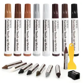 0105-8x Dewel Furniture Markers Touch Up 17 Pcs Wood Scratch Repair Kit Upgrade Woo