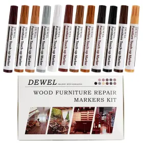 Fq-0105-12x-fba-d-1 Dewel Premium Furniture Touch Up Markers 12 Colors Wood Scratch Repair Marke
