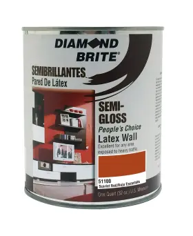 51100 Diamond Brite Paint 760968511047 1 Quart Bright And Rich Latex Scarlet Red
