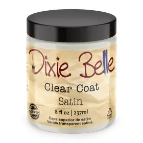 Dixie Belle Paint Company 815146021297 Satin Clear Coat 8oz Finish Polyacrylic Topcoat Chalk-friendly