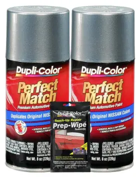 Dupli-color 026916985071 Precision Gray Exact-match Automotive Paint - 8 Oz Bundles Prep Wipe 3 Items