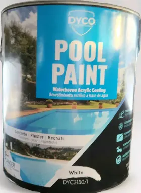 Dyc3150 Dyco Paints Dyc3150/1 Acrylic Exterior Pool Paint 250sq 1gal Semi-gloss Water Based White