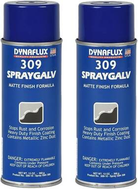 Dynaflux 309-16 Spraygalv Matte Finish Zinc Galvanizing Spray 16 Oz 2-pack