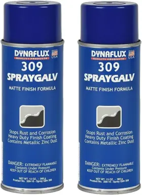309-16 Dynaflux Spraygalv Matte Finish Zinc Galvanizing Spray 16 Oz 2-pack