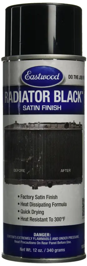 Eastwood 607174003723 High Heat Resistant Radiator Paint Satin Black Spray For Automoti