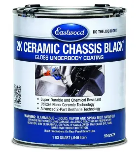 Eastwood 607174105007 2k Ceramic Chassis Black Gloss Quart Hardens Cures Single-stage Paints